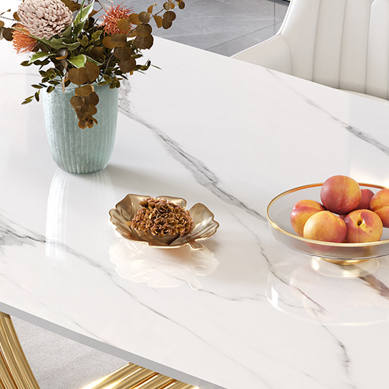 Modern luxury rectangular dining table sets, 29.5"H x 63"L x 35.4"W