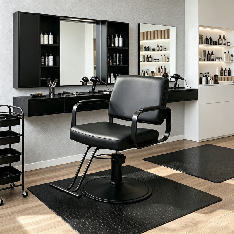 Fauteuil de massage rembourré avec pompe hydraulique pivotante à 360°, Black