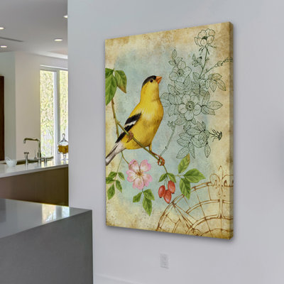 «Yellow Songbird», reproduction sur toile tendue