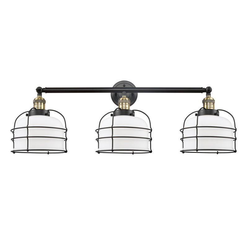Gurtrue 3 - Light Dimmable Vanity Light, Black/Antique Brass, Matte White
