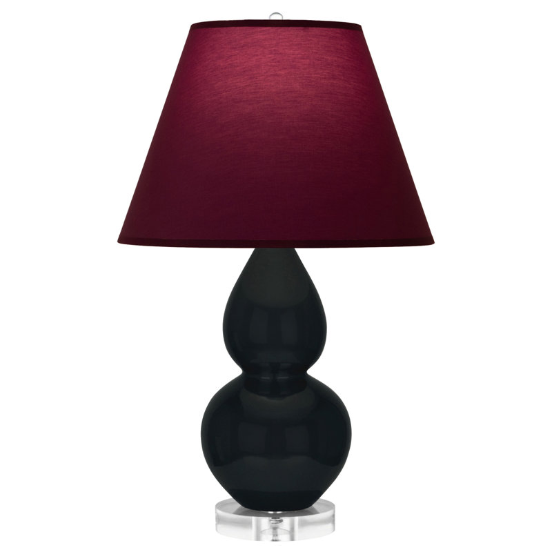 Petite lampe d'appoint à double gourde, Prune / lavande, Obsidienne