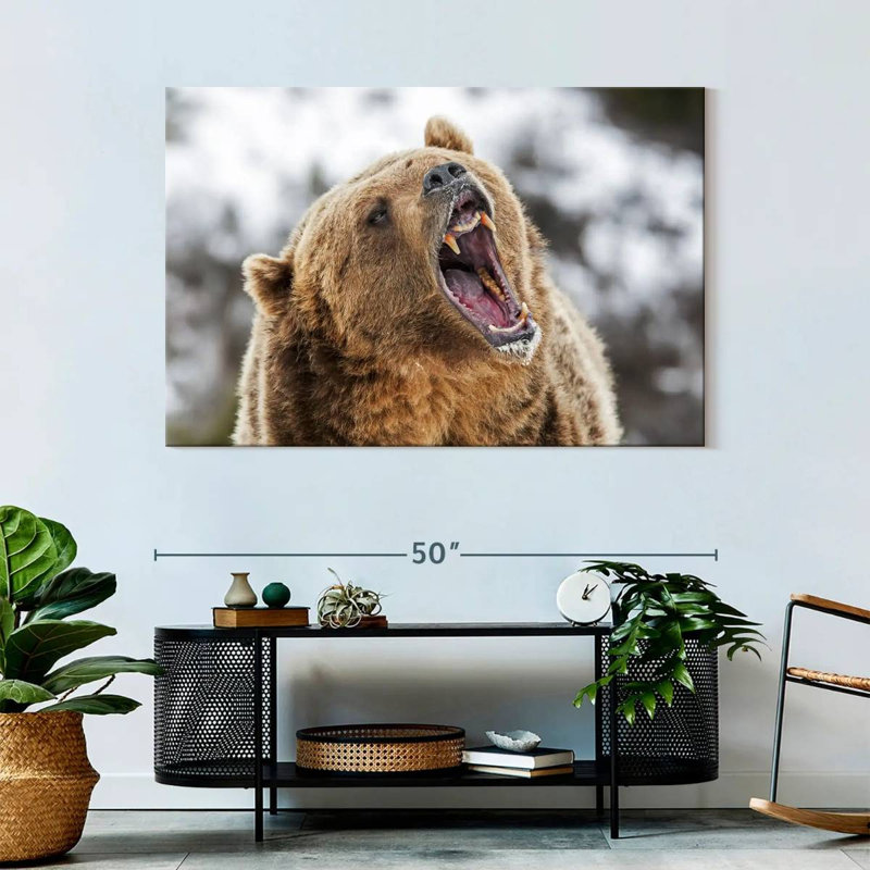 Roaring Grizzly Bear, 32" H x 48" W