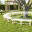 Banc d'extérieur semi-circulaire rond, banc de jardin en bois