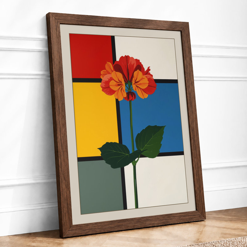 Flower In Geometry Geometric - Print, Walnut, A4 - 29.7 x 21.0 cm