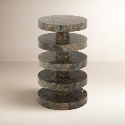 14" Genuine Marble End Table