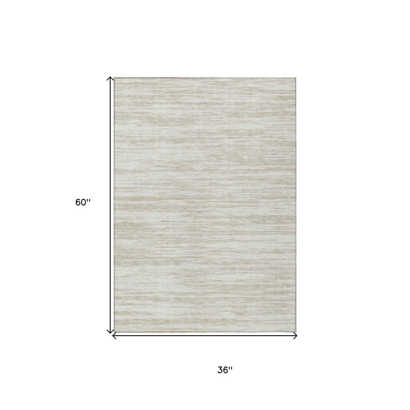Tapis extérieur lavable abstrait ivoire et beige 3 pi x 5 pi