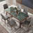 Simple Vintage Green Rock Slab Dining Table-1789304387