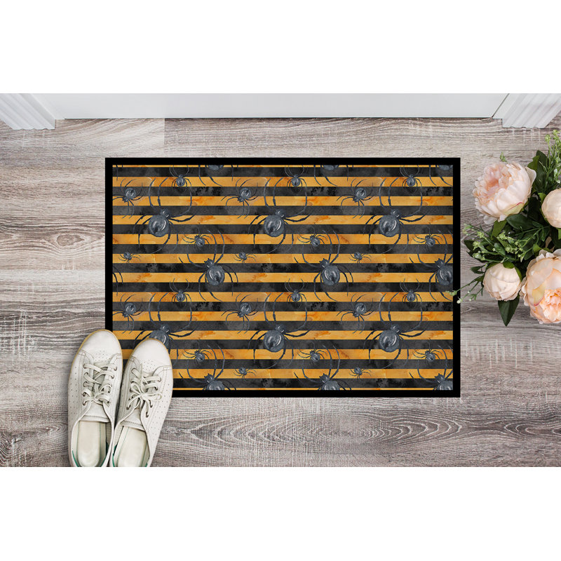 Tapis d'extérieur antidérapant Adrienn Halloween Spiders, H 0,2 po x l 36 po x P 24 po