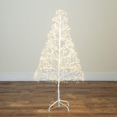 White Pre-Lit Twig Christmas Tree