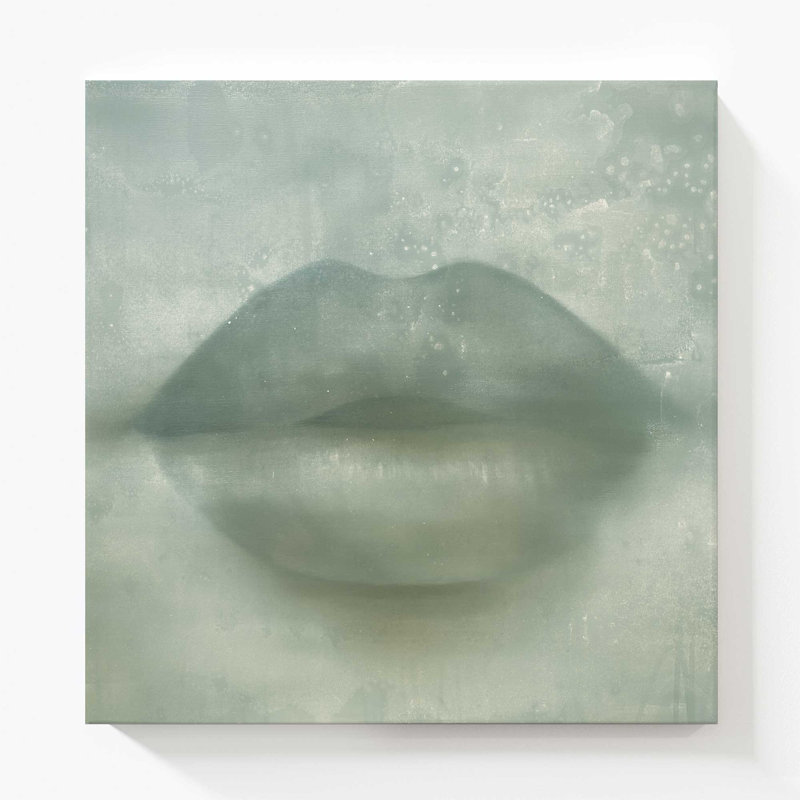 Whispered Kiss Green, grande impression sur toile, H 48 po x l 48 po