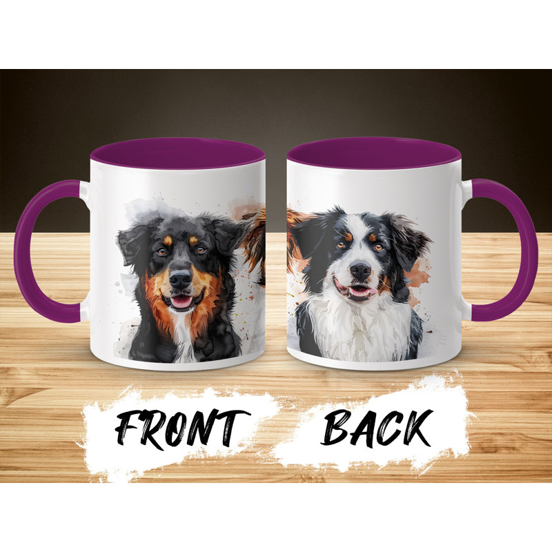 Three Bernese Mountain Dog Design 11oz Coffee Mug, 2