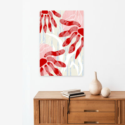 Contemporary Art Abstract Colorful Contemporary Flower Art by Sannel Larson - Wrapped Canvas Print