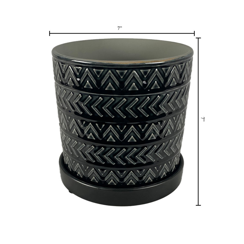 Muammer Ceramic Pot Planter, Black