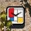 Mondrian Indoor/outdoor Clock