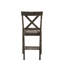 Chaise à hauteur de comptoir en lin brun clair et gris vieilli (ensemble de 2)