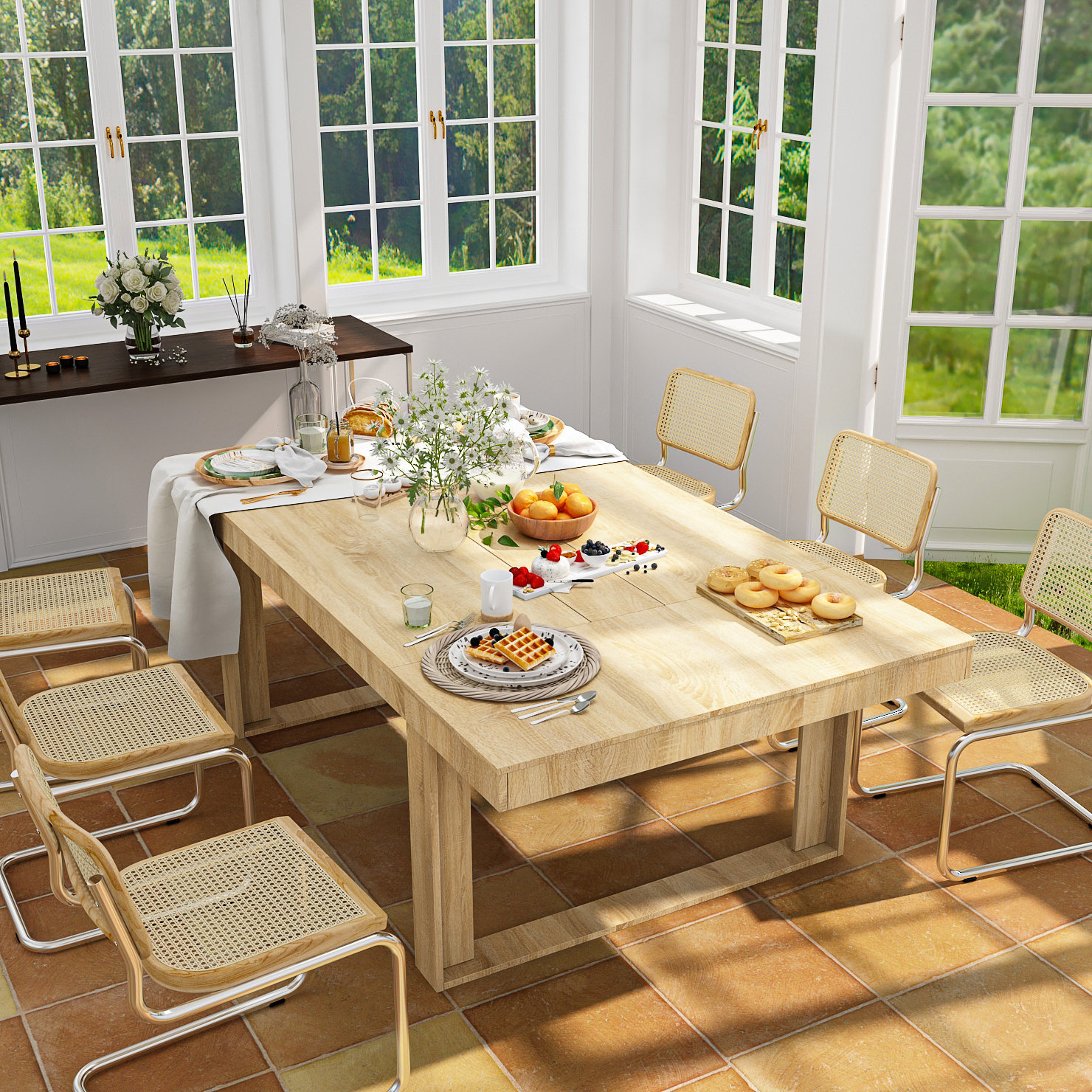 Latitude Run Rectangular Wood Grain Dining Table Reviews Wayfair