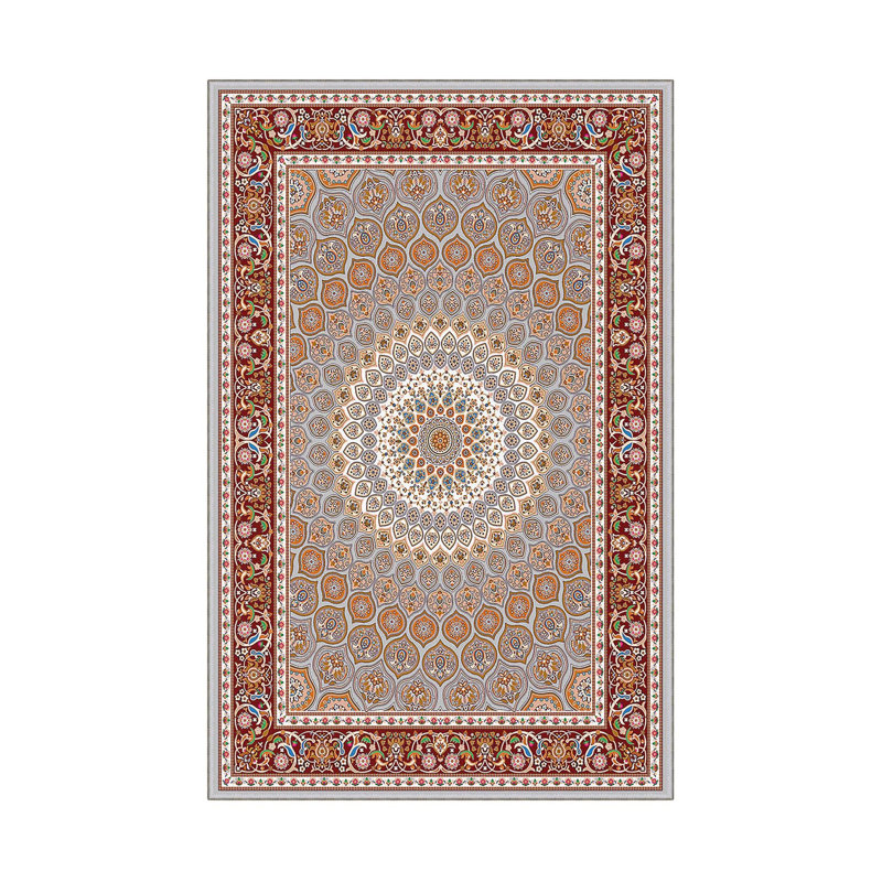 Antibacterial Woven Carpet (2.6 x 4.0 ft), 100% Polyester, 0.3 in Pile Height | Non-Slip PVC Dot Underside, 3D Digital Printing | Machine Washable, Easy Care for Living Room, Bedroom & Office