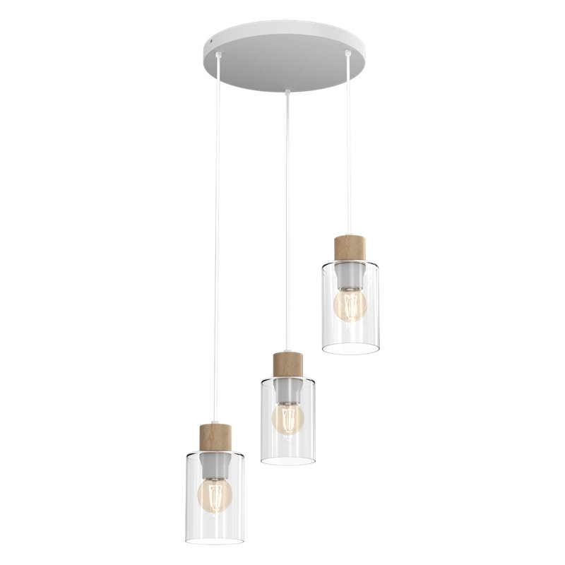 Madera 3 - Light White Cluster Pendant