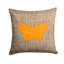 Coussin décoratif intérieur/extérieur à résistance à l’eau carrée en toile jute papillon-22327447-22327448