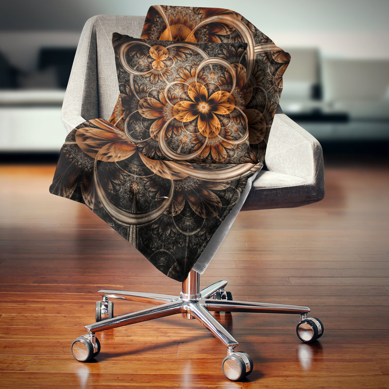 Coussin floral floral digital art, 16 po x 1 po, Coussin décoratif