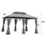 Pavillon de jardin extérieur 13 x 10 pi, double toit ventilé et parois latérales détachables, gris-126206672