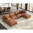 Modular Sectional Sofa, 152 Inches Down Filled Sectional Sofa, U Shaped Cloud Couch With Chaise, Ottoman, Oversized Couch For Living Room, Brown Anti-Scratch Leathaire Couch Set-1863897267