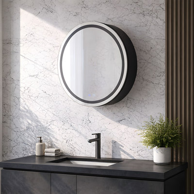 600mm W 600mm H Wall Mounted Required Frameless Medicine Cabinet Mirror Fixed