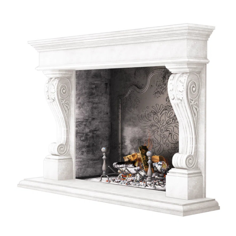 Venice Fireplace Surround, Travertine White