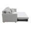 Canapé-lit modulaire en chenille gris avec rangement et 2 coussins décoratifs