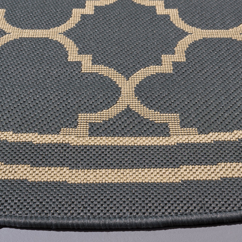 Herefordshire Performance Geometric Indoor/Outdoor Area Rug, Square 4'