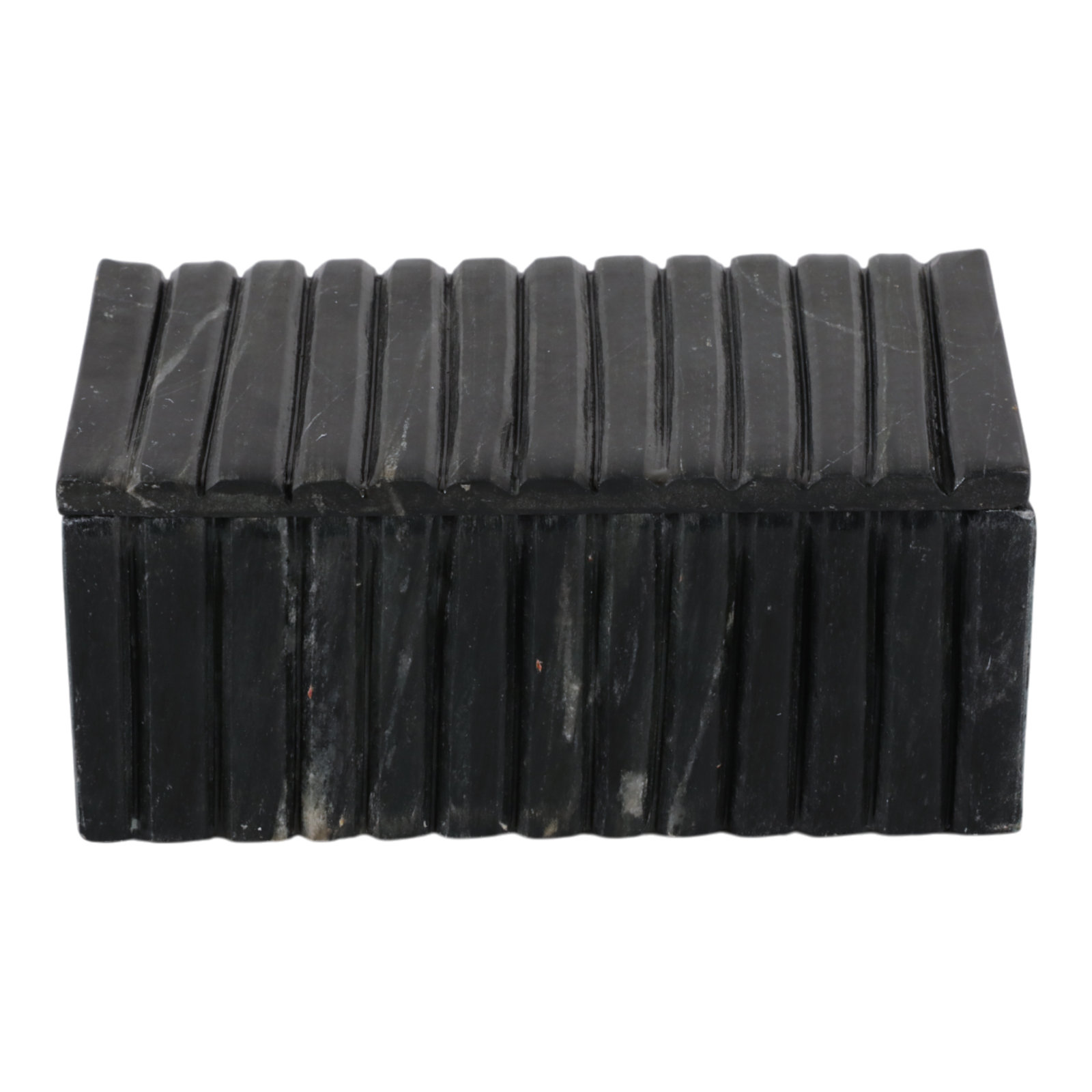 Textured Marble Storage Box, Black
