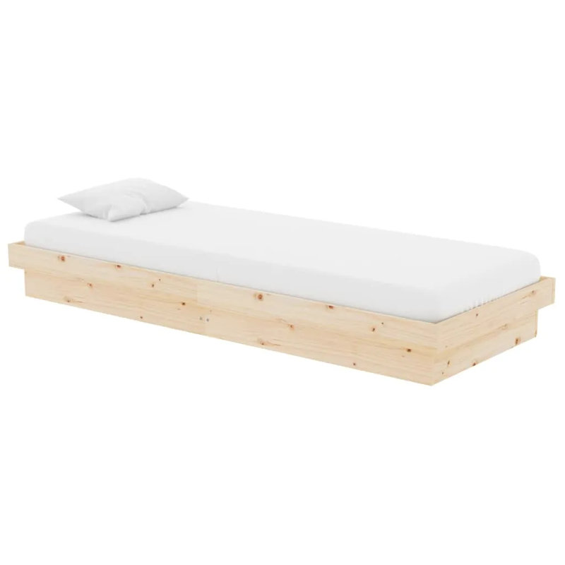 Bed Frame Solid Wood, Brown, Small Double (4')