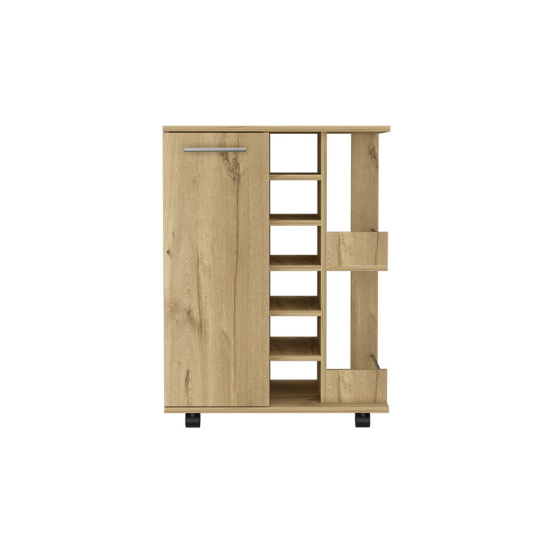 Chariot-bar avec quatre roulettes, Beige