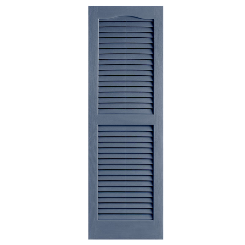 Volet cathédrale à persiennes standard, 64 po, Bleu, 12 po