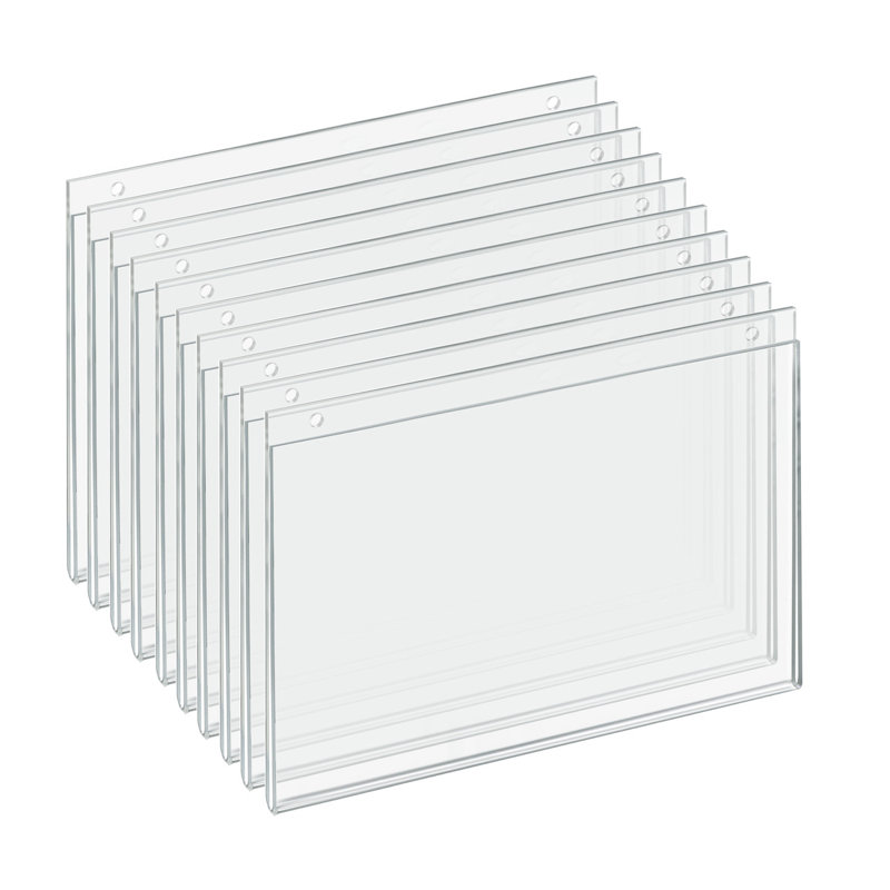 Clear Acrylic Horizontal Wall Mount Sign Holder Pack
