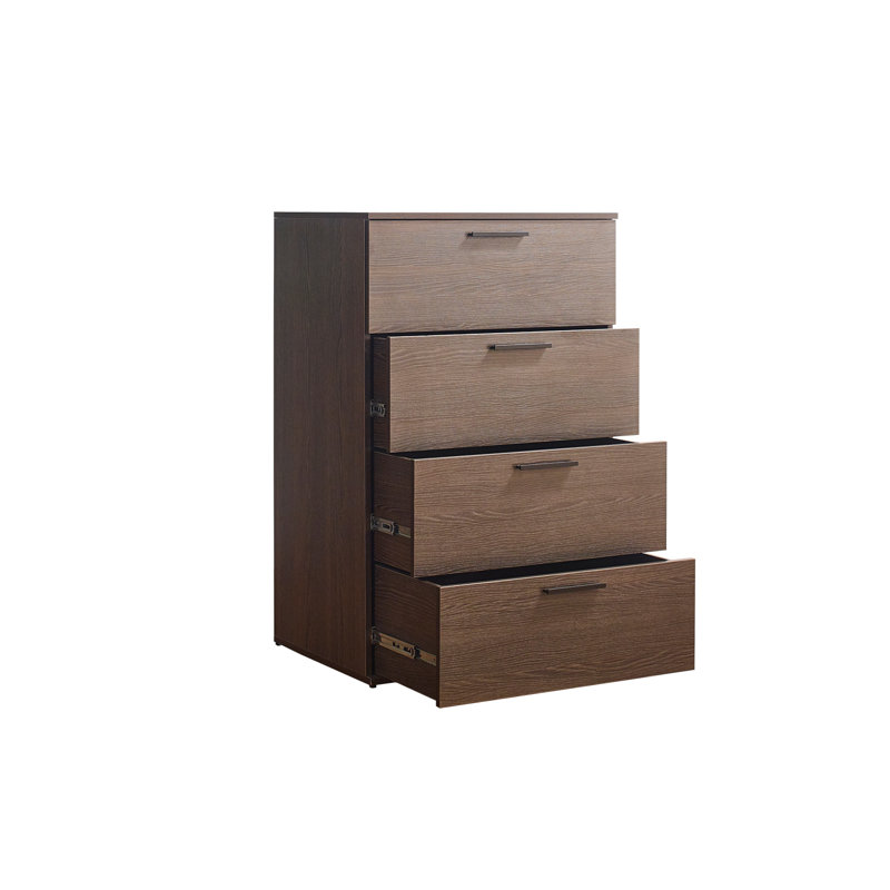  Oliver Farmhouse Four-Drawer Jumbo Chest in Dark Brown