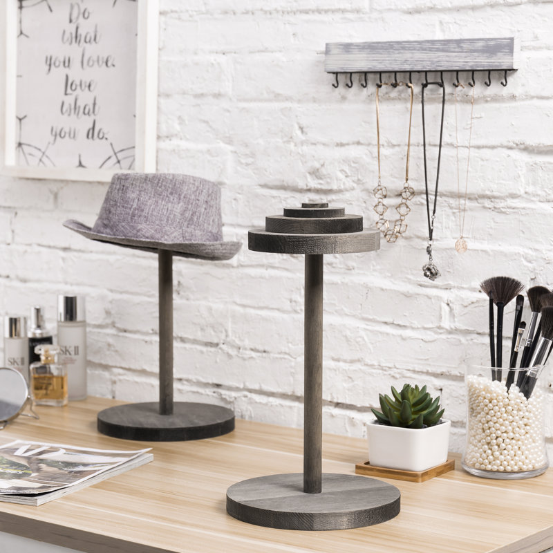 Tabletop Solid Wood Hat Rack