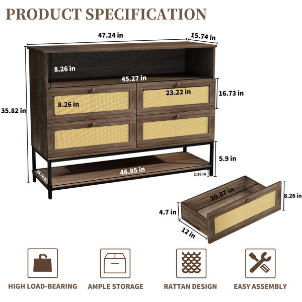 Bay Isle Home™ Atahan 47.24'' Console Table - Wayfair Canada