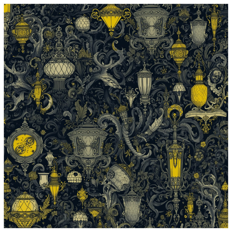 Rideaux de douche Ornate Lanterns, L 70 po x H 72 po
