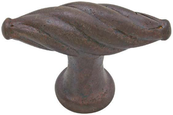 Poignée en T Emtek Tuscany, H 1,75 po x l 0,56 po x P 1,25 po, Patine bronze moyen
