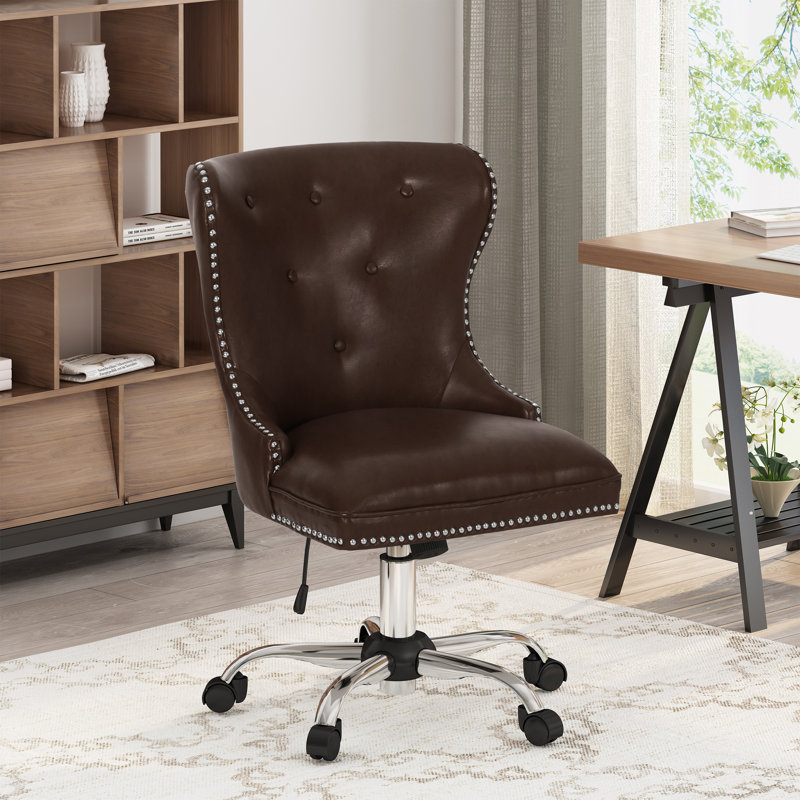 Chaise de travail Nomde, Marron foncé