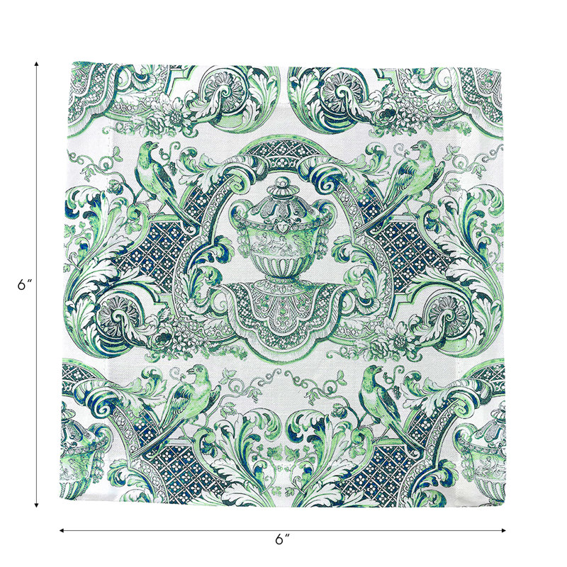 Cotton Blend Square Napkins, Green