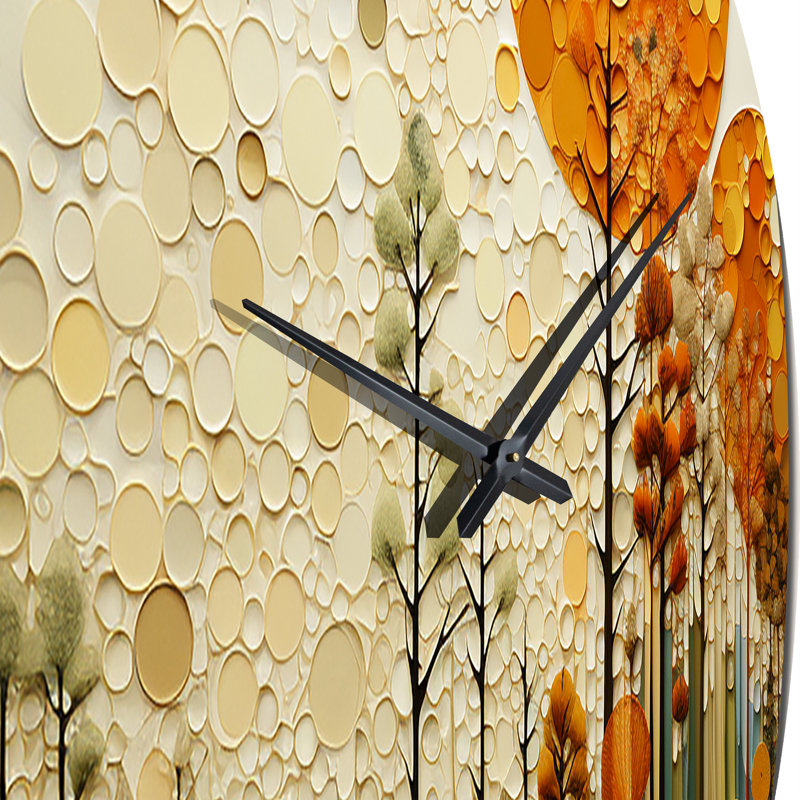Hardedge Art Earthy Euphony VII - Horloge murale abstraite, Très grand