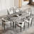 Rederick 8 - Person Extendable Faux Marble Top Four Leg Base Dining Set