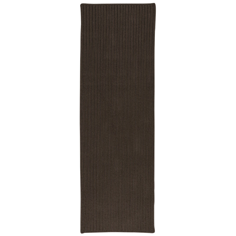 Tapis brun tressé à la main Rylie, Tapis de couloir 2 pi x 11 pi