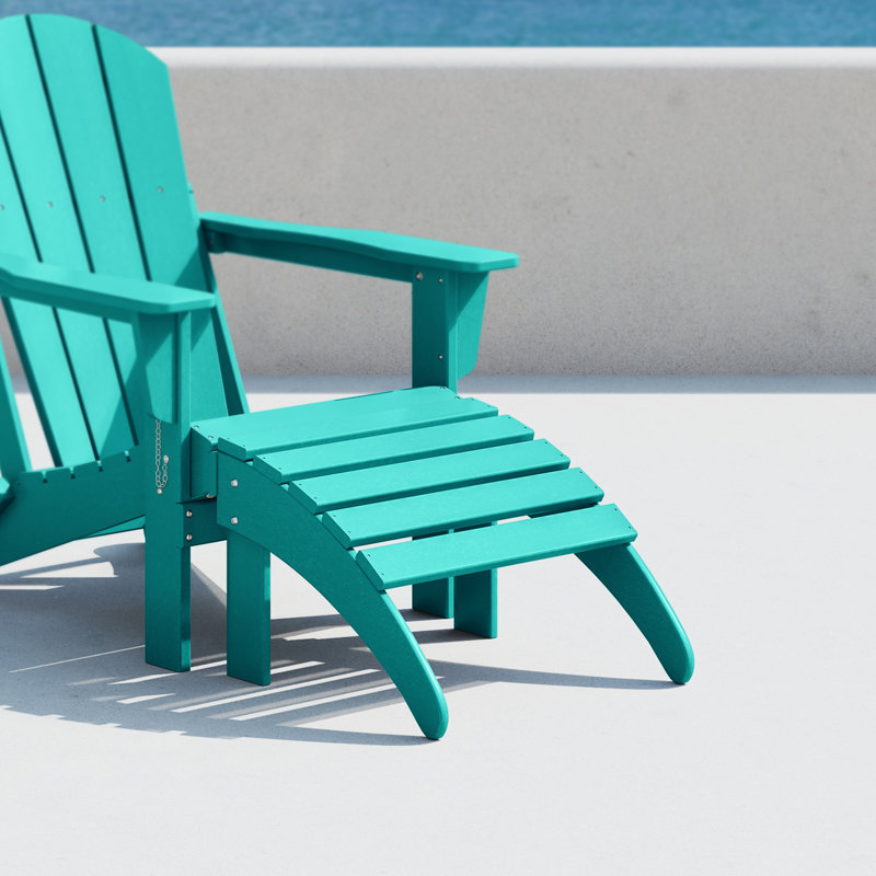 Shawnna Outdoor Ottoman, Turquoise