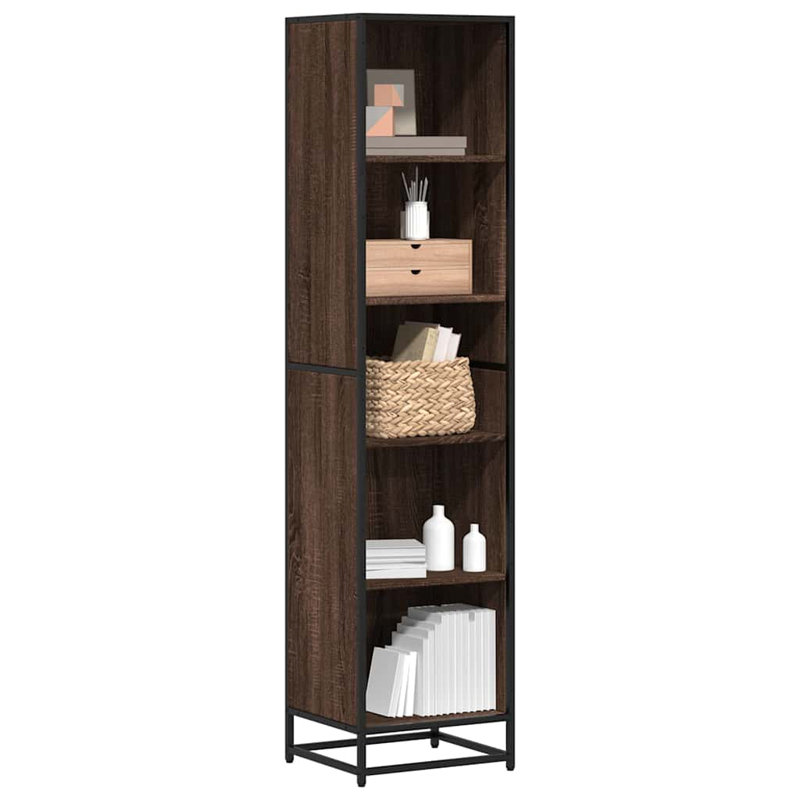 Borough Wharf Bookcase Engineered Wood, 170.5cm H x 40cm W x 35cm D, Brown Oak