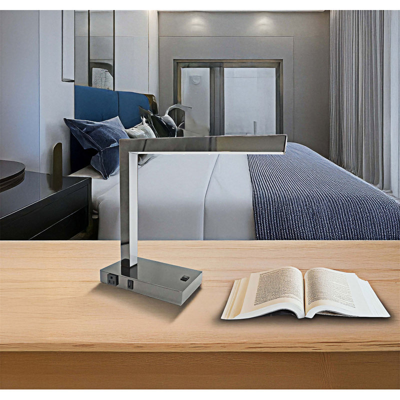 Modern LED Desk Lamp With USB And Power Outlet