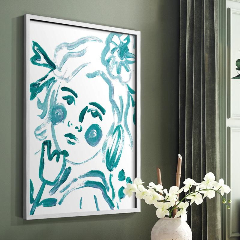 «Budding Flower IV», reproduction encadrée - bois massif, H 28 po x l 22 po, Blanc