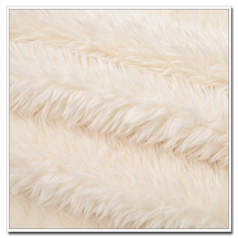 Fauteuil à billes en fausse fourrure avec coussin de queue en forme de chat, Fausse fourrure beige